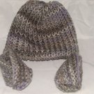 Grey baby booties and hat set