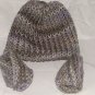 Grey baby booties and hat set