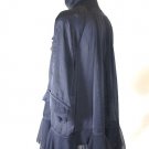 Atsuro Tayama New Black Ruffled Longsleeve Blouse Dress Coat Jacket Sz. 4 5 6 38