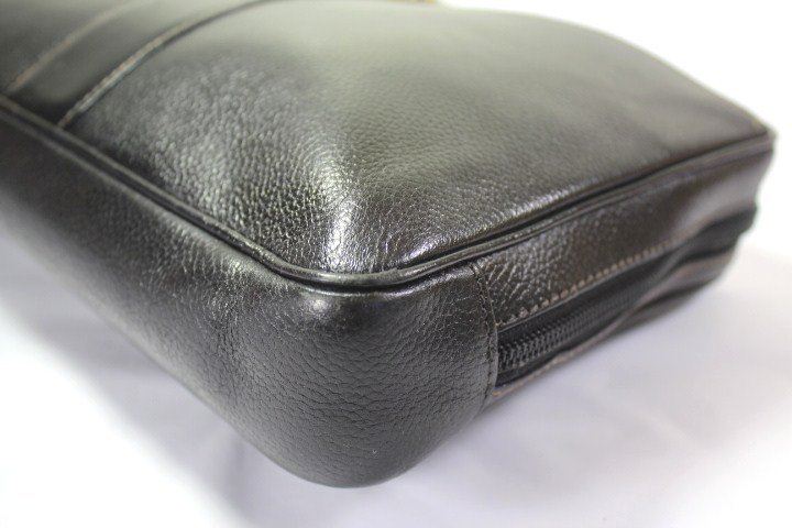 Vintage DUNHILL Black Calfskin Leather Wristlet Clutch Bag Unisex Men's