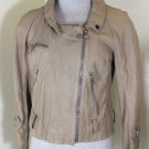Mulberry England Nude Quilted Biker Leather Jacket Mulberry Jacket sz. 2 3 4