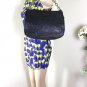 LANVIN Ash Grey Almost Black Pebbled Leather Chain Strap Hobo Shoulder Bag