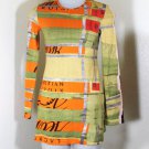 Vintage Jeans Christian Lacroix Longsleeve Orange Printed Legnano Dress 3 4 5