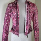 Just CAVALLI Purple Cropped Denim Jacket XS 0 1 2 3