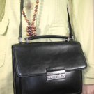 Vintage GIANNI VERSACE Black Calf leather Unisex Messenger Shoulder Sling Bag
