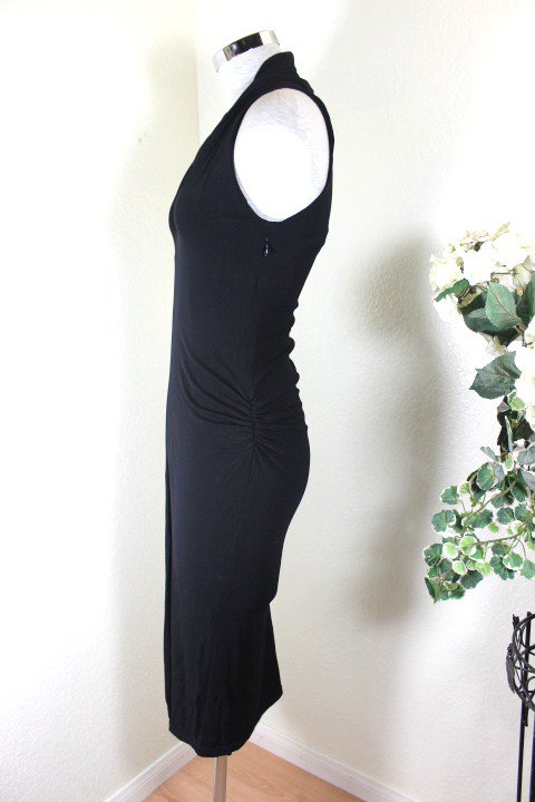 Celine Black Rayon Evening Dress Gown Small 38 4 5 6