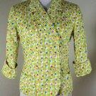 Vintage Gianni VERSACE Versus Yellow Floral Blazer Jacket Lion  S 40 4 5 6