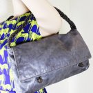 JAS M.B. Silver Gray Leather Hobo Shoulder Bag