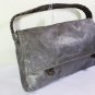 JAS M.B. Silver Gray Leather Hobo Shoulder Bag
