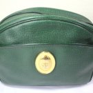 Vintage Christian Dior Green Leather Small Saddle Shoulder Sling Bag France