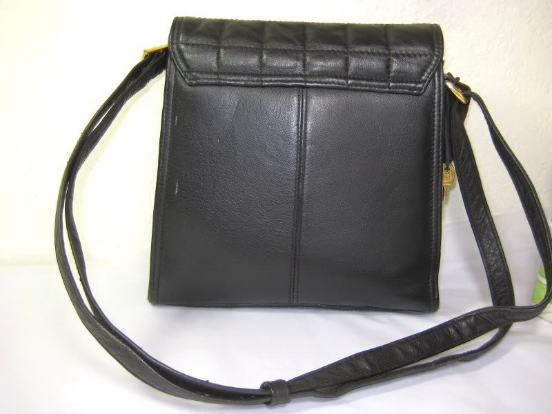 PICARD Germany Black Quilted Leather Shoulder Sling Saddle Bag