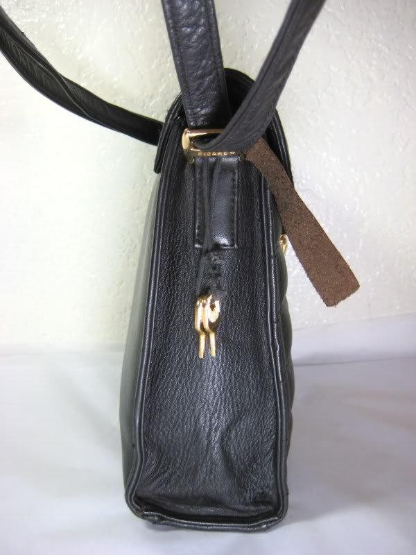 PICARD Germany Black Quilted Leather Shoulder Sling Saddle Bag