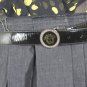 Gianni Versace Black Leather Round Buckle Medusa Face Belt 38 44 110 34 36