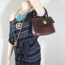 Vintage Celine Brown Calf Leather Small Handbag Tote Hand Bag Italy