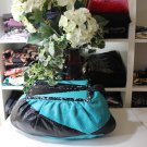 FENDI Blue and Black Snakeskin Python Leather Tote Shoulder Bag Large Italy