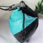 FENDI Blue and Black Snakeskin Python Leather Tote Shoulder Bag Large Italy