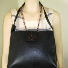 GianFranco Lotti Black Leather Shoulder Saddle Bag Italy