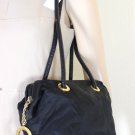 Vintage CELINE Black Nylon & Leather Small Tote Shoulder Bag Italy