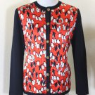 Vintage Rare CELINE Paris Red Silk Wool Sweater Jacket  sz. 40 6 7 8 Italy