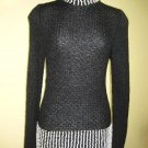 E. Haas & Co. Vintage Rare Pearl Knitted Black Long Sleeve Blouse Top 2 3 4