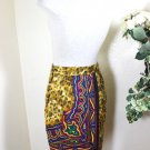 Vintage VERSACE Versus Yellow Wool Printed Mini Skirt Sz Small 30 44 24 26 3 4
