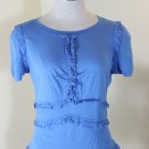 LOUIS VUITTON Blue Cotton Top Blouse sz. Medium 4 5 6 Italy