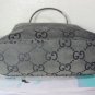 Vintage GUCCI Suede Leather Tiny Small GG Monograms Tote Handbag Clutch Bag