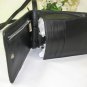 Vintage CELINE Grey Canvas Black Leather Sling Passport Phone Cards Wallet Bag