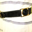 Vintage Gianni VERSACE Black Medusa Face Studded Leather Belt 24 25 26  65 Italy