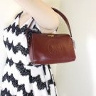 Vintage FENDI Brown Leather Two Face Juno Tote Handbag Hand Bag Italy