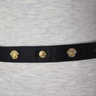 Vintage G Versace Silky Black Leather Belt sz. 70 / 26 27 28 Italy Medusa Gaga