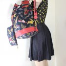 Vintage Salvatore FERRAGAMO Canvas & Leather Colorful Knacksack Sling Bucket Bag