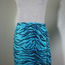 VERSACE Jeans Couture Zebra Print Blue and Black Zip Side Mini Skirt Small 3 4
