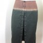 PRADA Cotton Tie-Dye Button Down Wrap Pencil Skirt Brown Grey Sz. 44 24 26