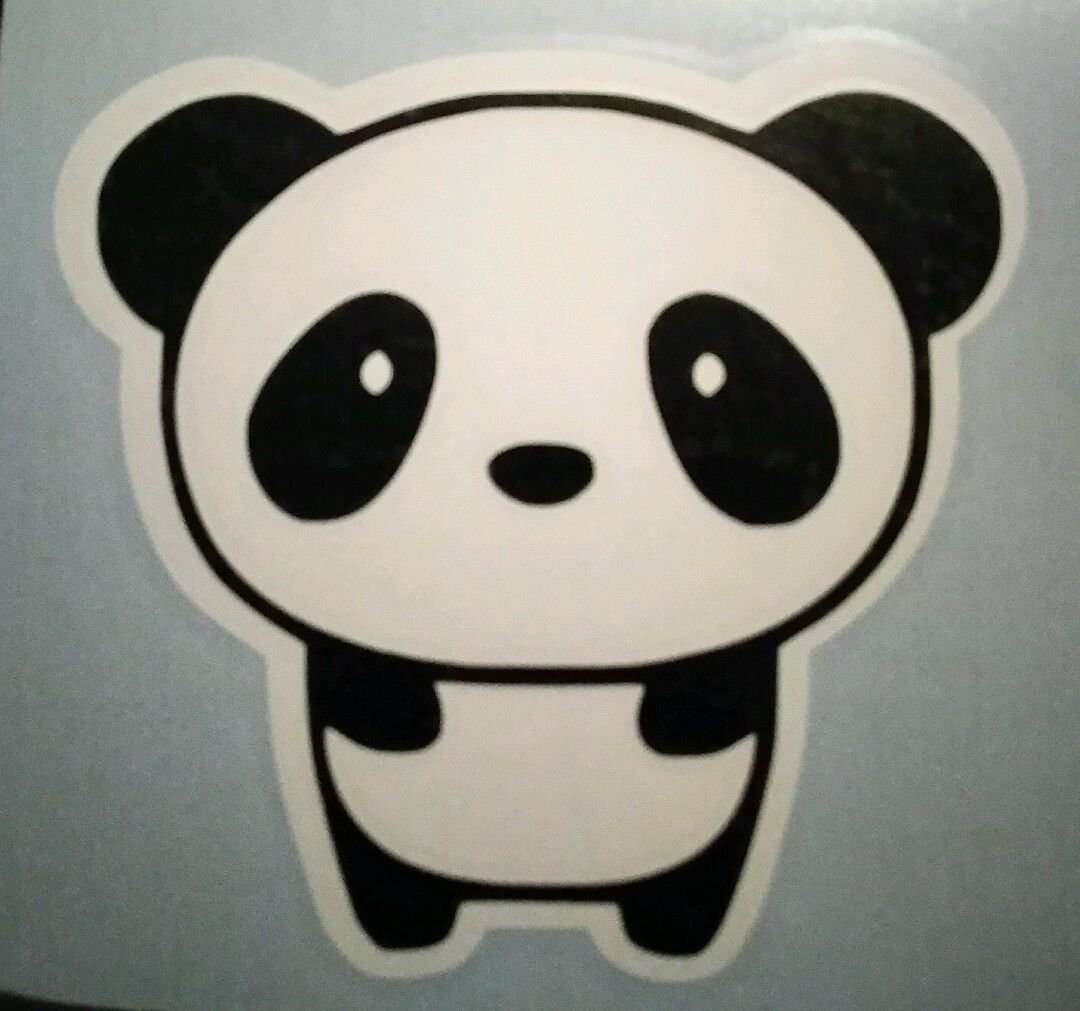 Cute Lil Panda Decal 3" Panda Sticker Black and White Panda tumbler