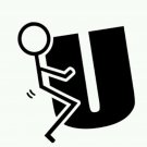 Stick Figure Humping IT -F#@K U -  Screw You - 4"  Fuck-It Decal/ Sticker