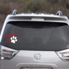 Pet love decal - heart and paw - 3" x 3.5"