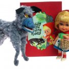 Vintage 1967 Mattel Storybook Liddle Kiddles Red Riding Hiddle Hood w/Wolf Komic