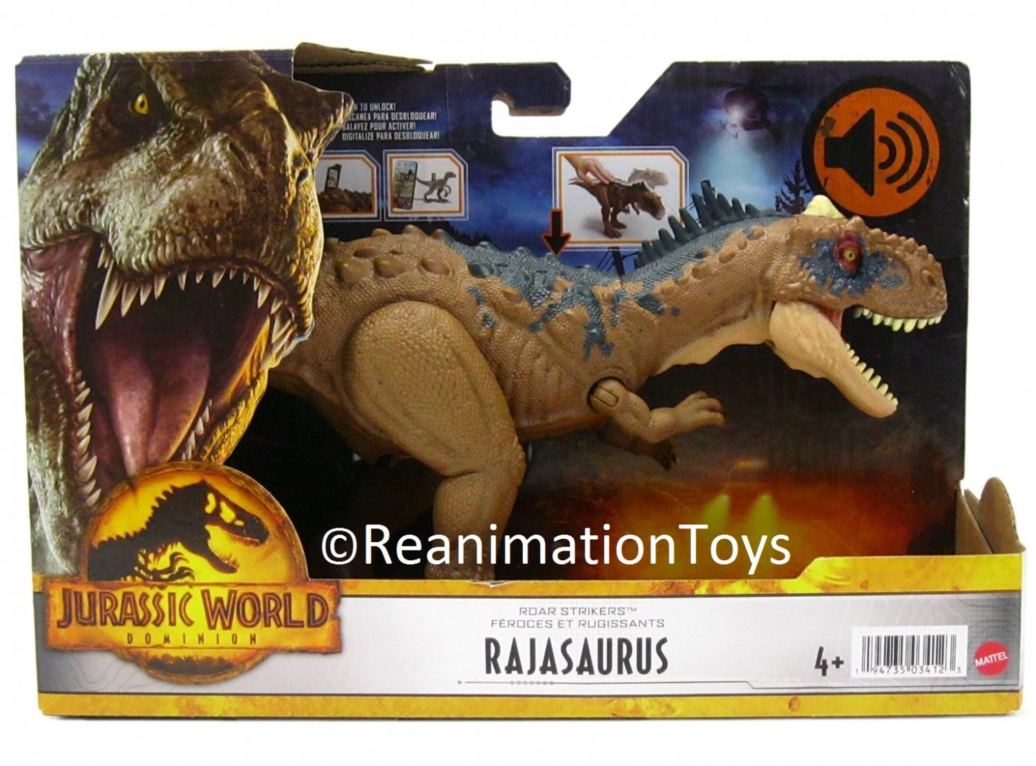 Jurassic World Park Dominion Roar Strikers Sound Rajasaurus Dinosaur 