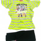Girls Monster High Ghoulia Yelps Brains Beauty T-Shirt Pants Set Size XL 14/16