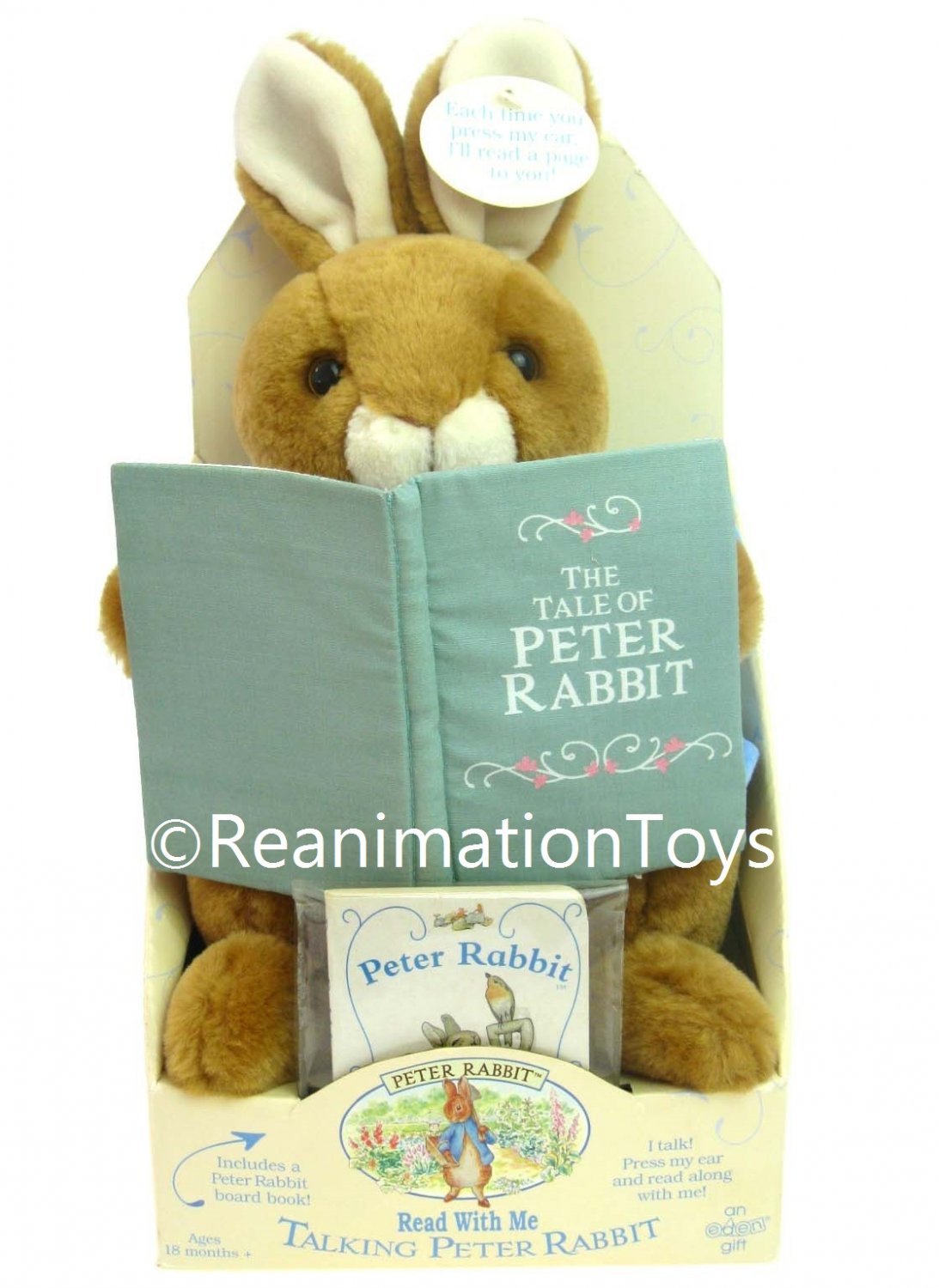 Vintage Beatrix Potter Talking Peter Rabbit Reading Plush Toy &