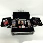 Black Portable Professional 3Layers Cosmetic Bag Women Makeup Organizer Box Case