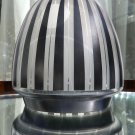 Antique Art Deco Glass : An unusual black stripped Table Lamp Shade