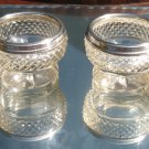 Antique solid Silver : An attractive pair of Silver & Cut Glass Salts