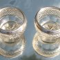 Antique solid Silver : An attractive pair of Silver & Cut Glass Salts