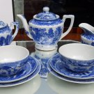 Vintage Oriental Porcelain : A B&W Japanese Willow Childs Teaset - Early 20thC