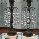 Antique Lighting : Pair of Egyptian Revival bronze & Ormolu Candle Lustres