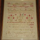 Textiles : A fine mid 19th century Sampler - framed and glazed