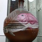Antique Oriental Pottery : Extremely rare red Stoneware Japanese Vase 19thC