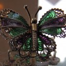 Antique Jewellery : A fine solid sterling silver gilt & enamel Butterfly Brooch